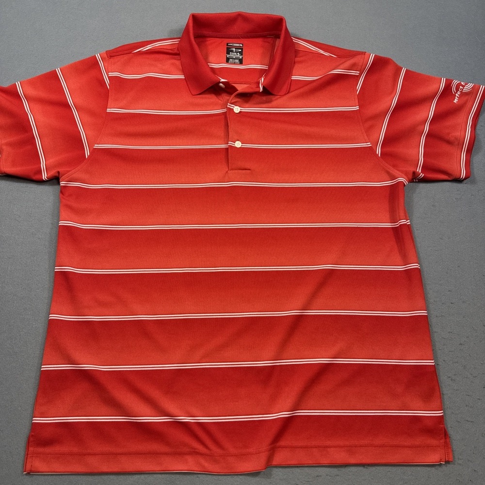 Page & Tuttle Polo Shirt Men's Large RED  Cotton Golf Performance Short Sleeve